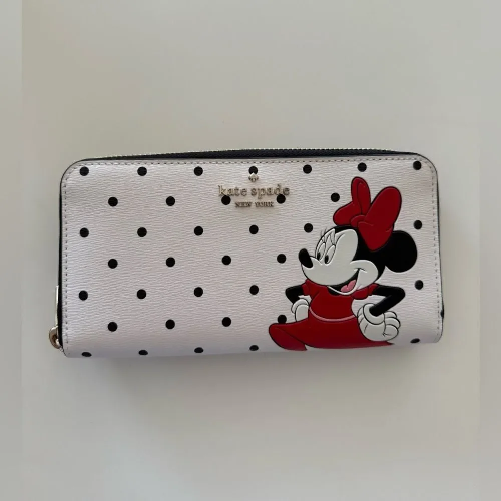 Disney x Kate Spade Minnie Mouse Large Continental Wallet NWT